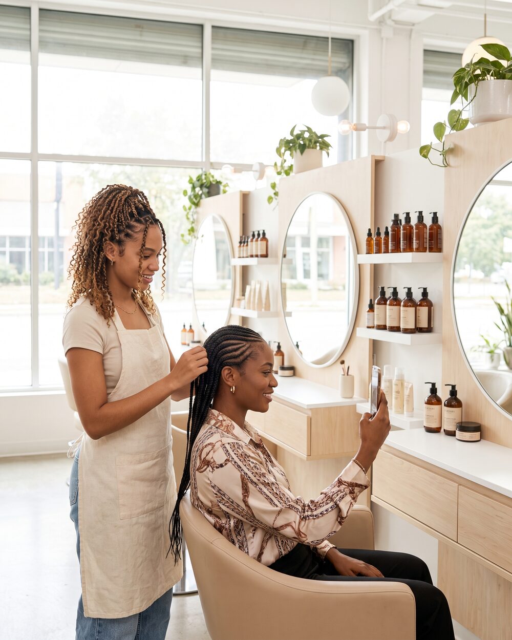 Un salon de coiffure moderne à Brazzaville.