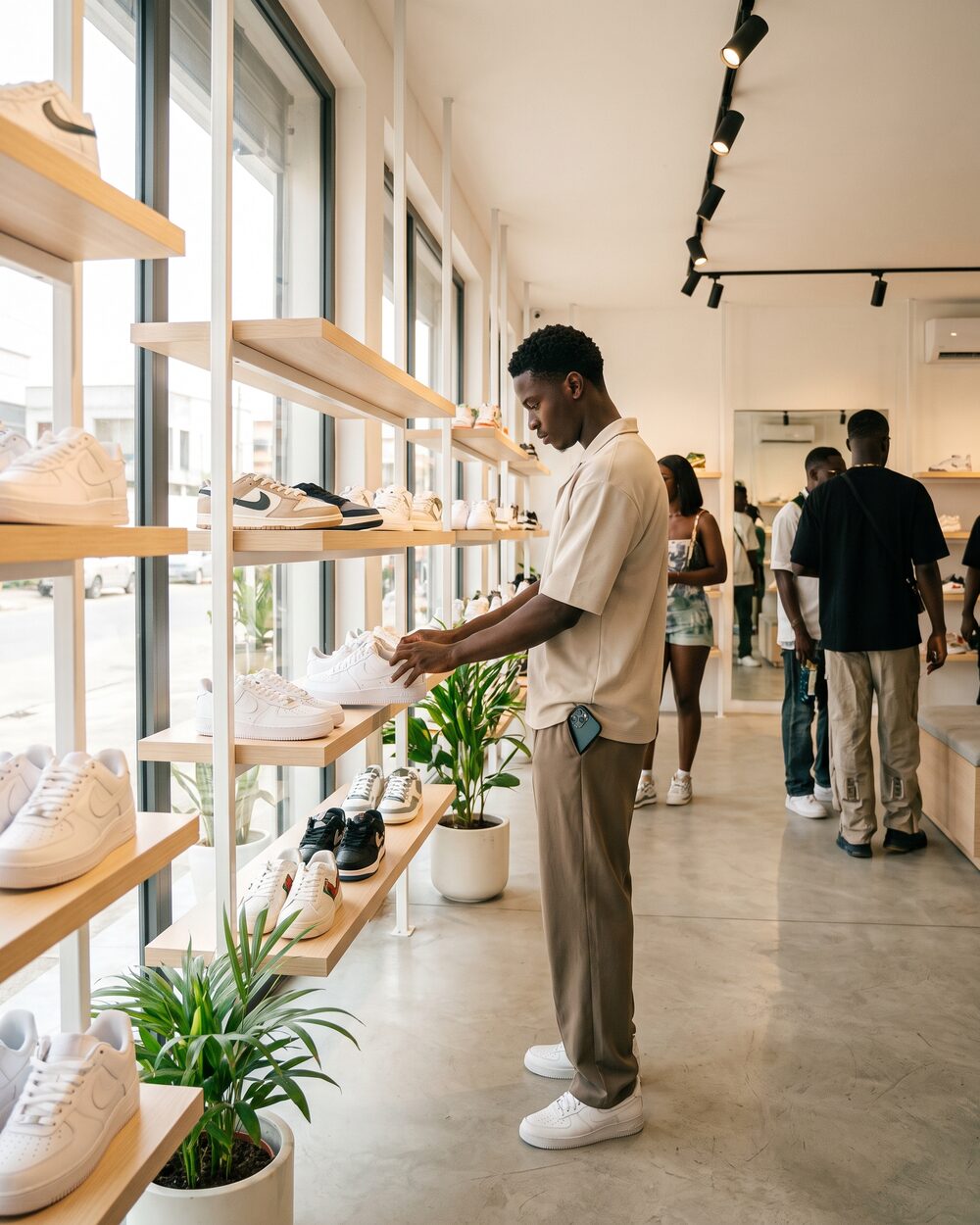 Une boutique de baskets et de streetwear à Abidjan.